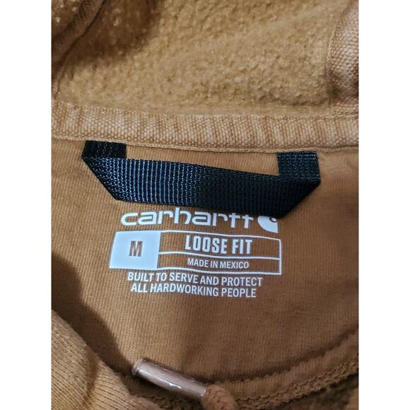 Carhartt Men’s Loose Fit Hoodie Sweatshirt Brown Size M Workwear K288 BRN - Picture 3 of 9